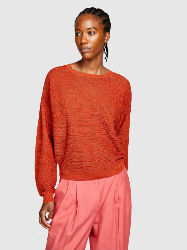 Boxy fit sweater with lurex - Women | Sisley