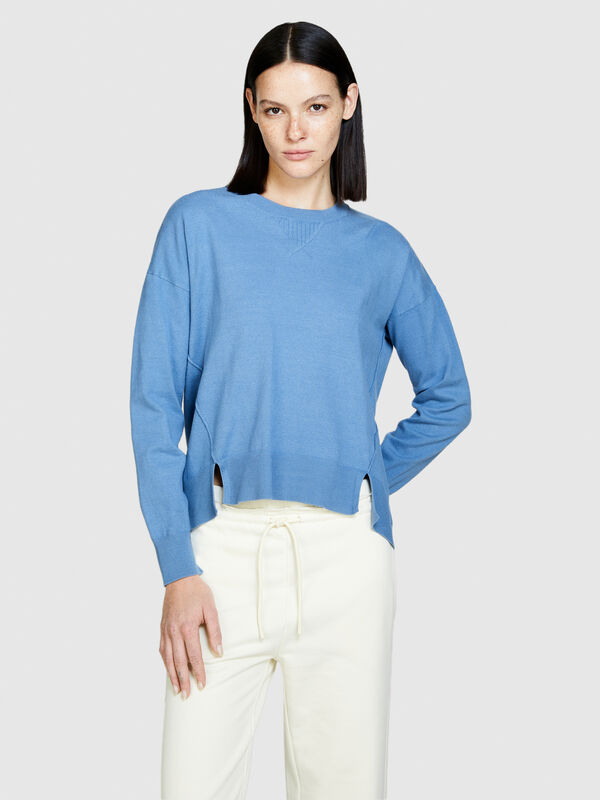 Sweater with slits - women's crew neck sweaters | Sisley