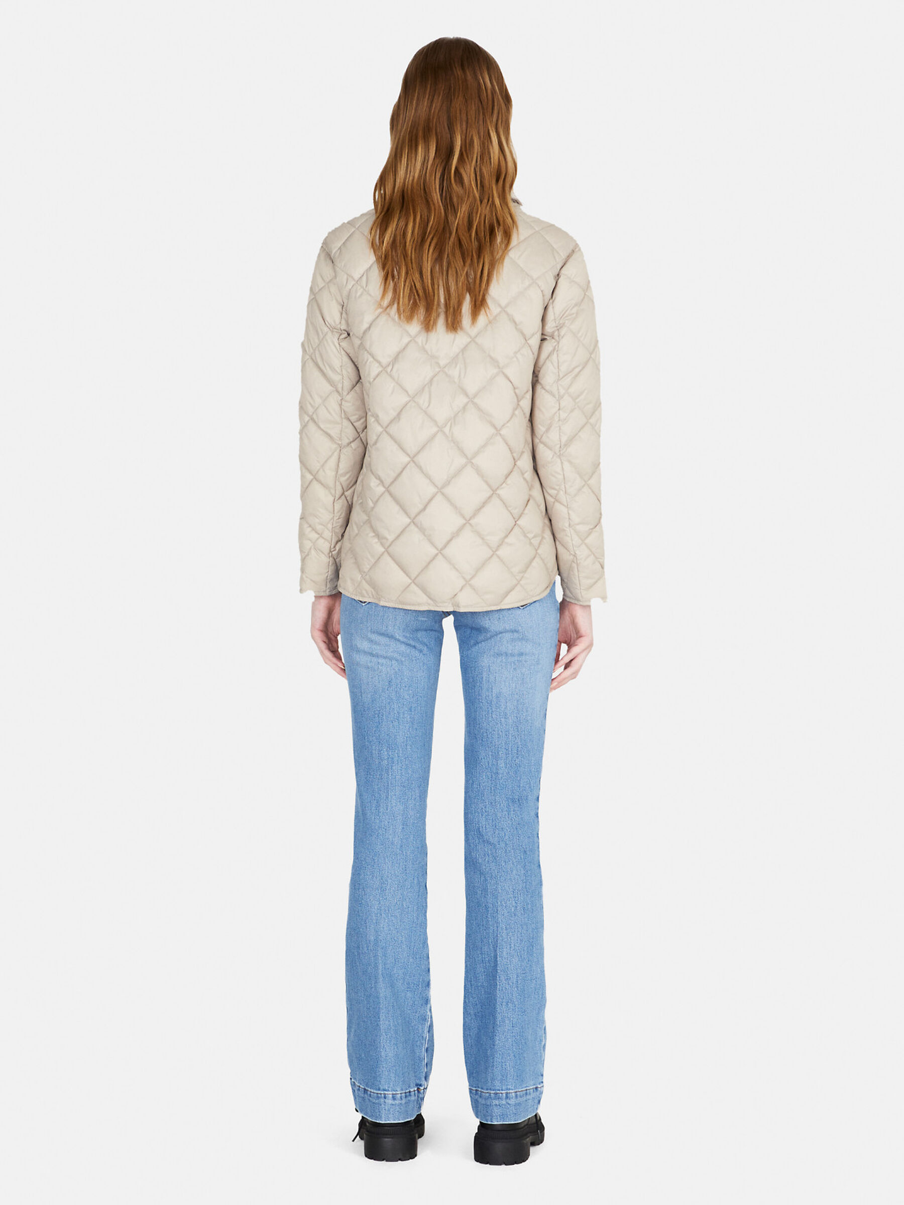 Quilted shirt-jacket, Beige - Sisley