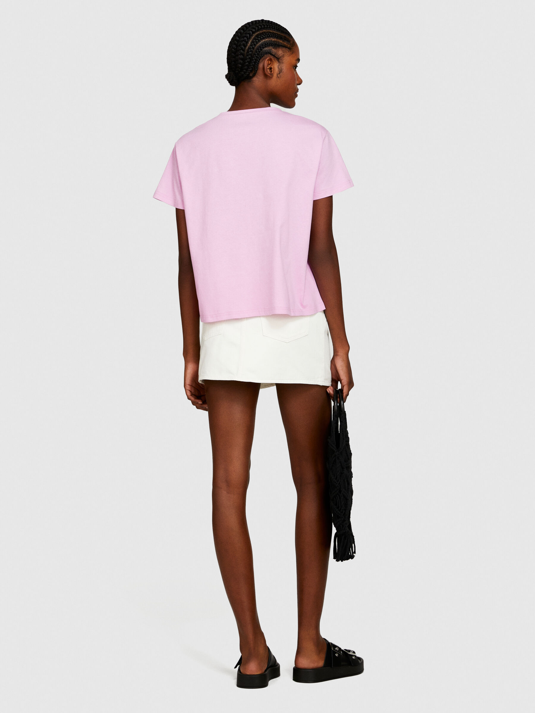 T-shirt with macramé embroidery Women image number null