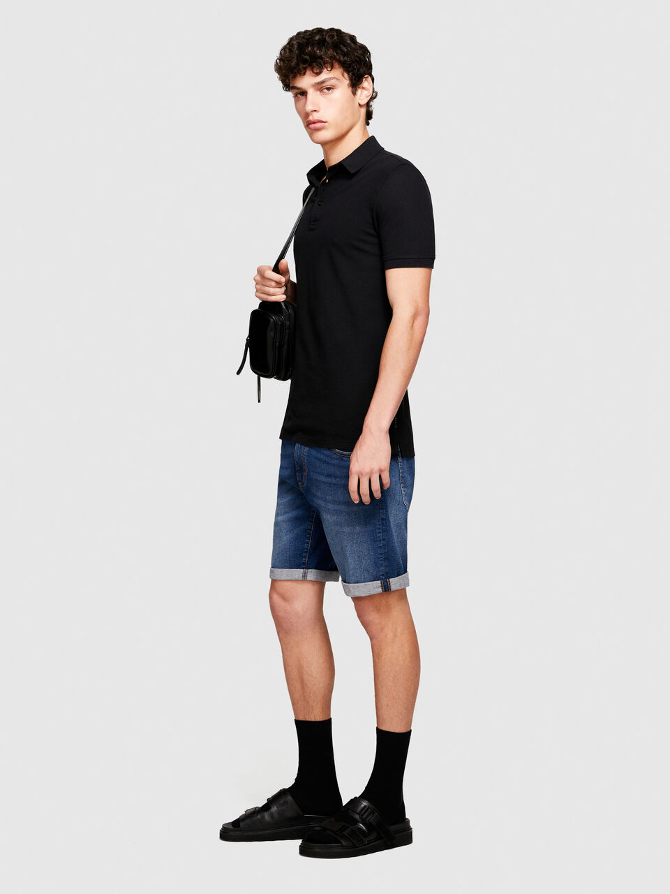 Slim comfort fit denim shorts Men image number null