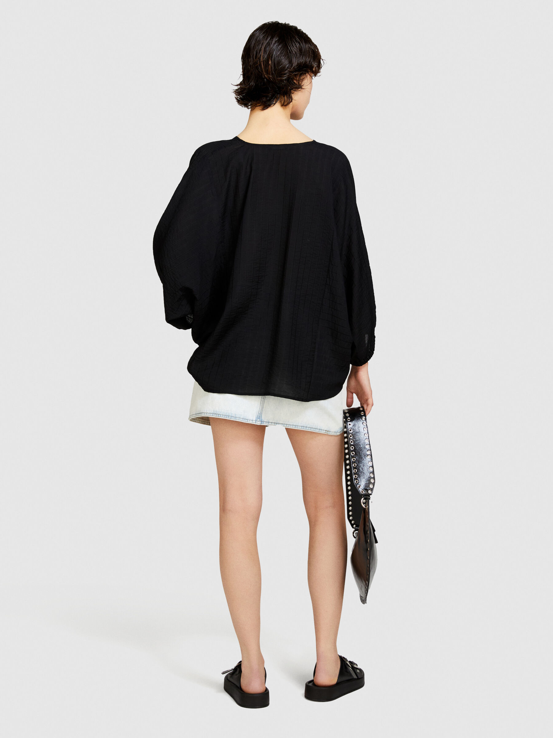 Luan/flor tulle blouse/FREE/ナイロン/BLK/LU-SH1001 flor tulle blouse