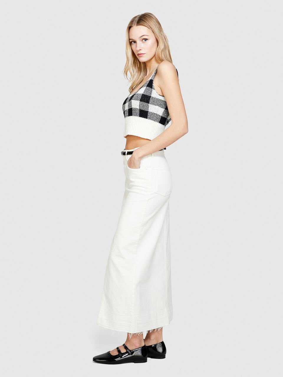 Vichy print top Women image number null