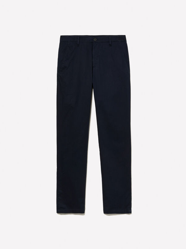 Dark blue slim fit chinos - men's slim fit trousers | Sisley