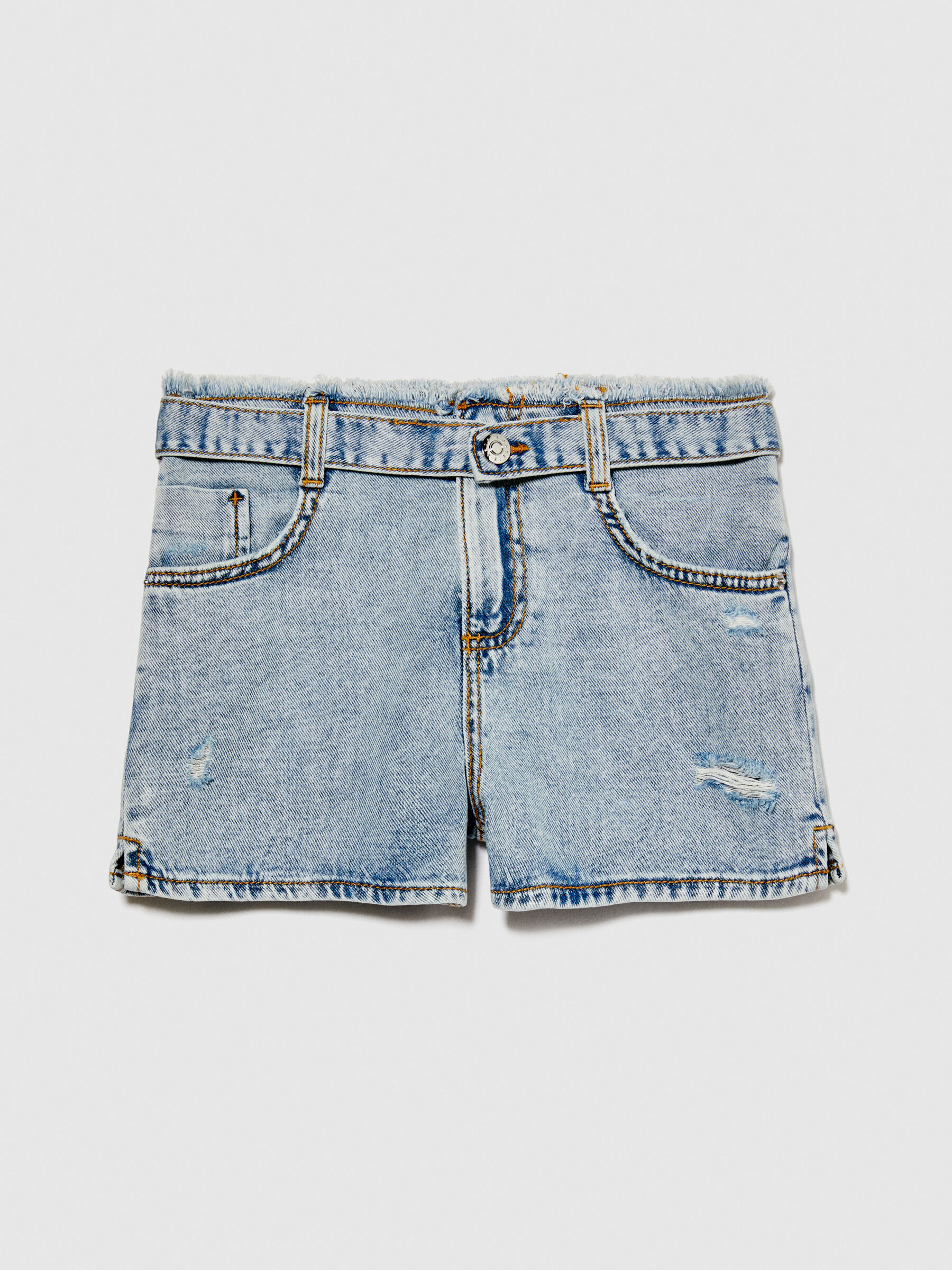 Jean shorts with belt Junior Girl image number null
