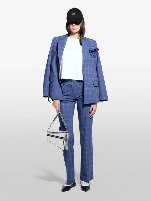 Check blazer with brooch - women's blazers | Sisley