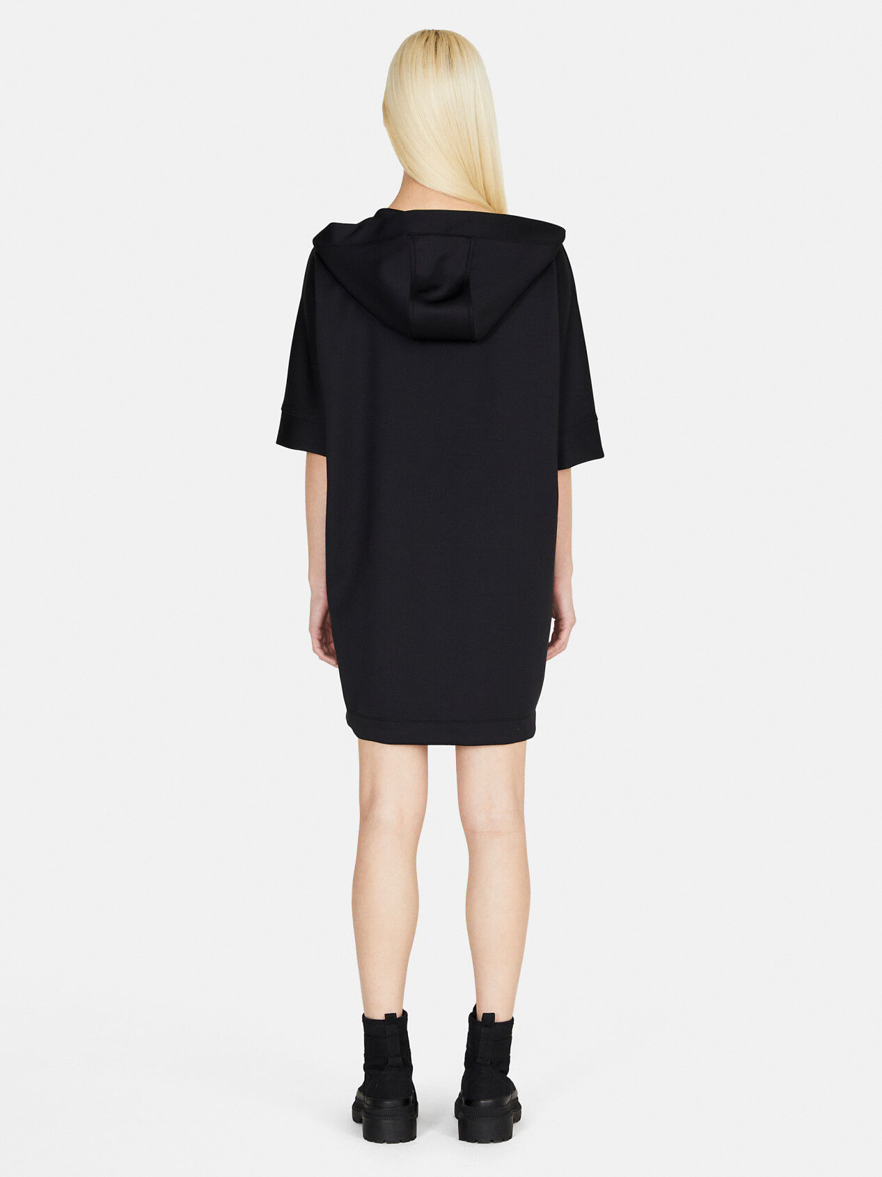 Sweater dress with hood Black Sisley