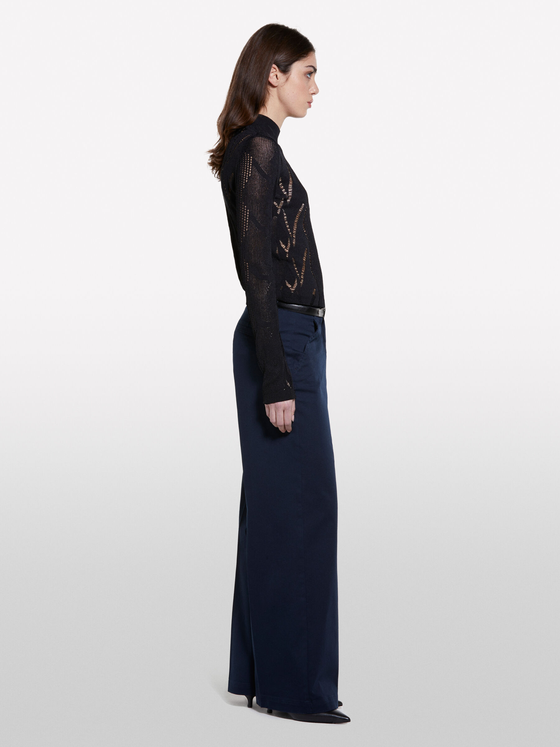 Open-knit sweater, Black - Sisley