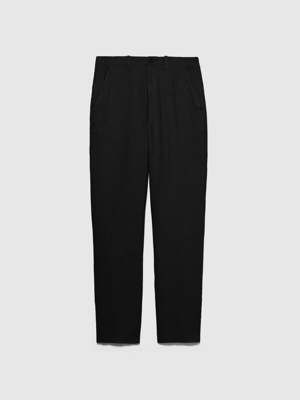 Slim comfort fit trousers in 100% linen - men's slim fit trousers | Sisley