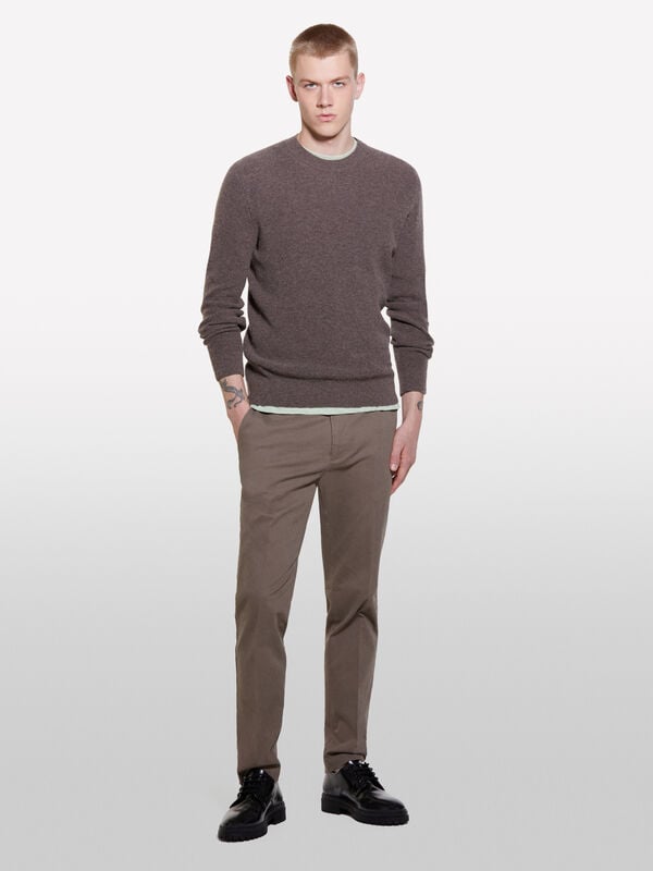 Brown chinos - men's slim fit trousers | Sisley