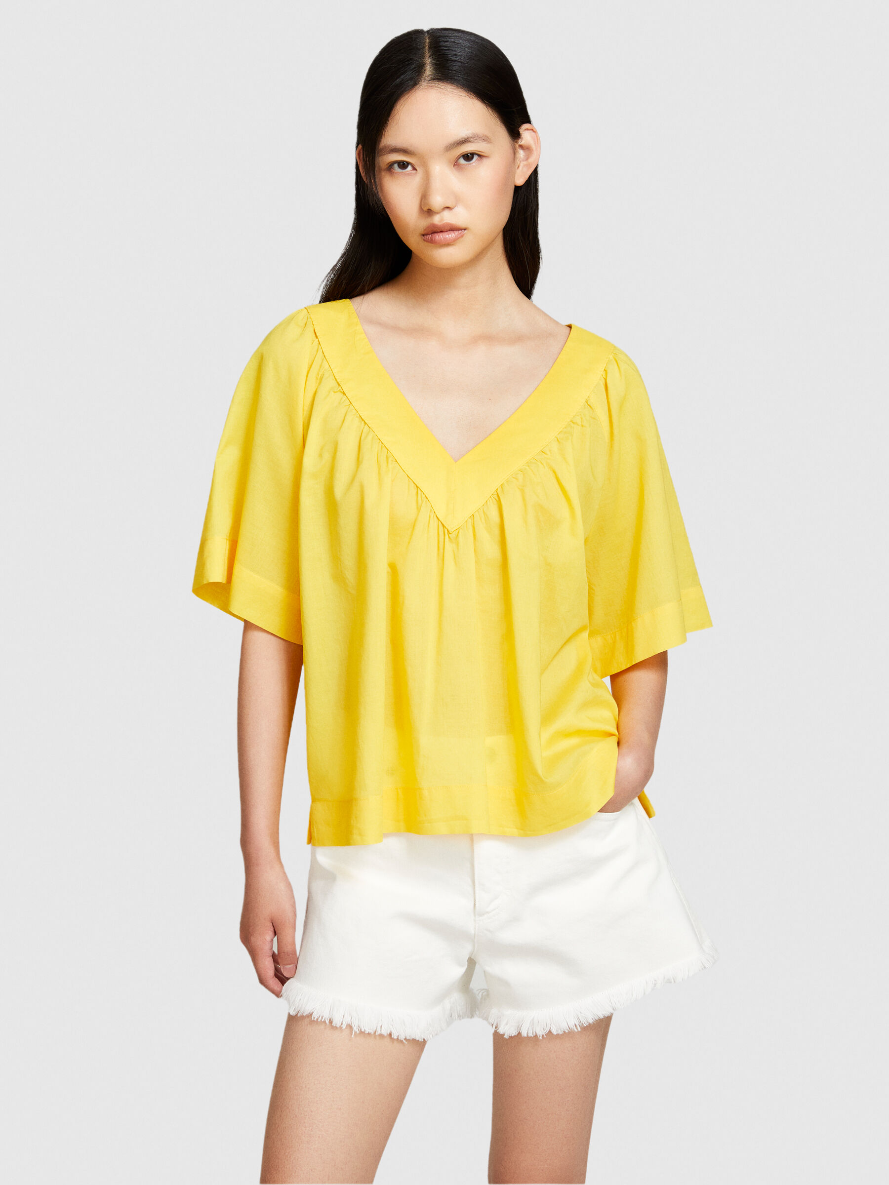 Blouse with V-neck Women image number null