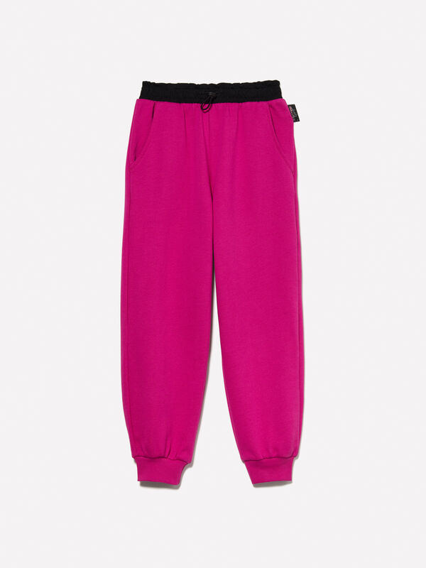 Fuchsia sweat joggers with buggy fit - girls' trousers | Sisley Young