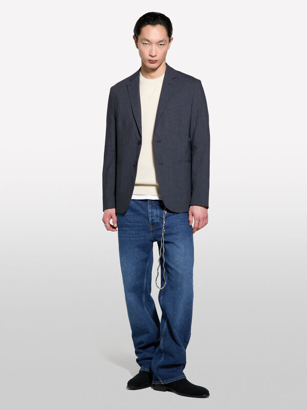 Dark gray slim comfort fit blazer - men's blazers | Sisley