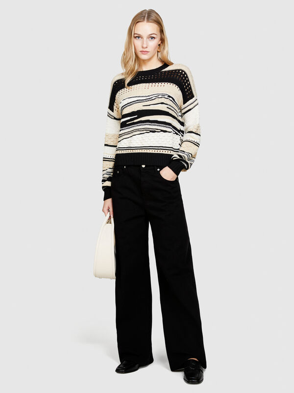Multicolor sweater - women's crew neck sweaters | Sisley