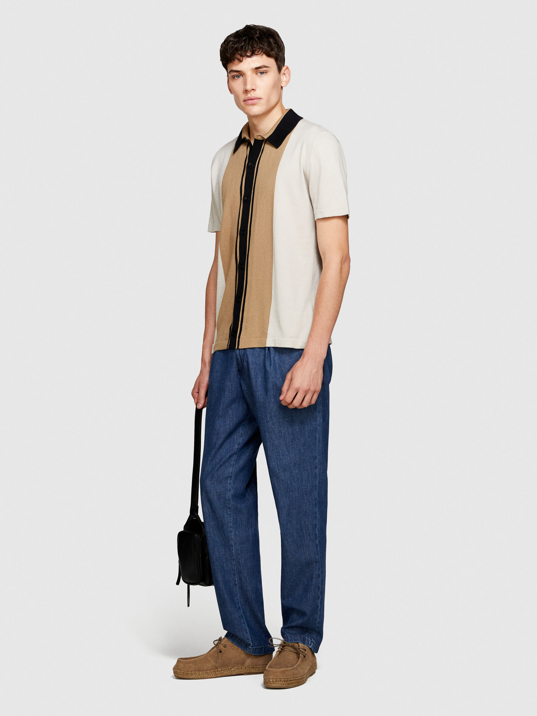 Color block sweater with buttons Men image number null