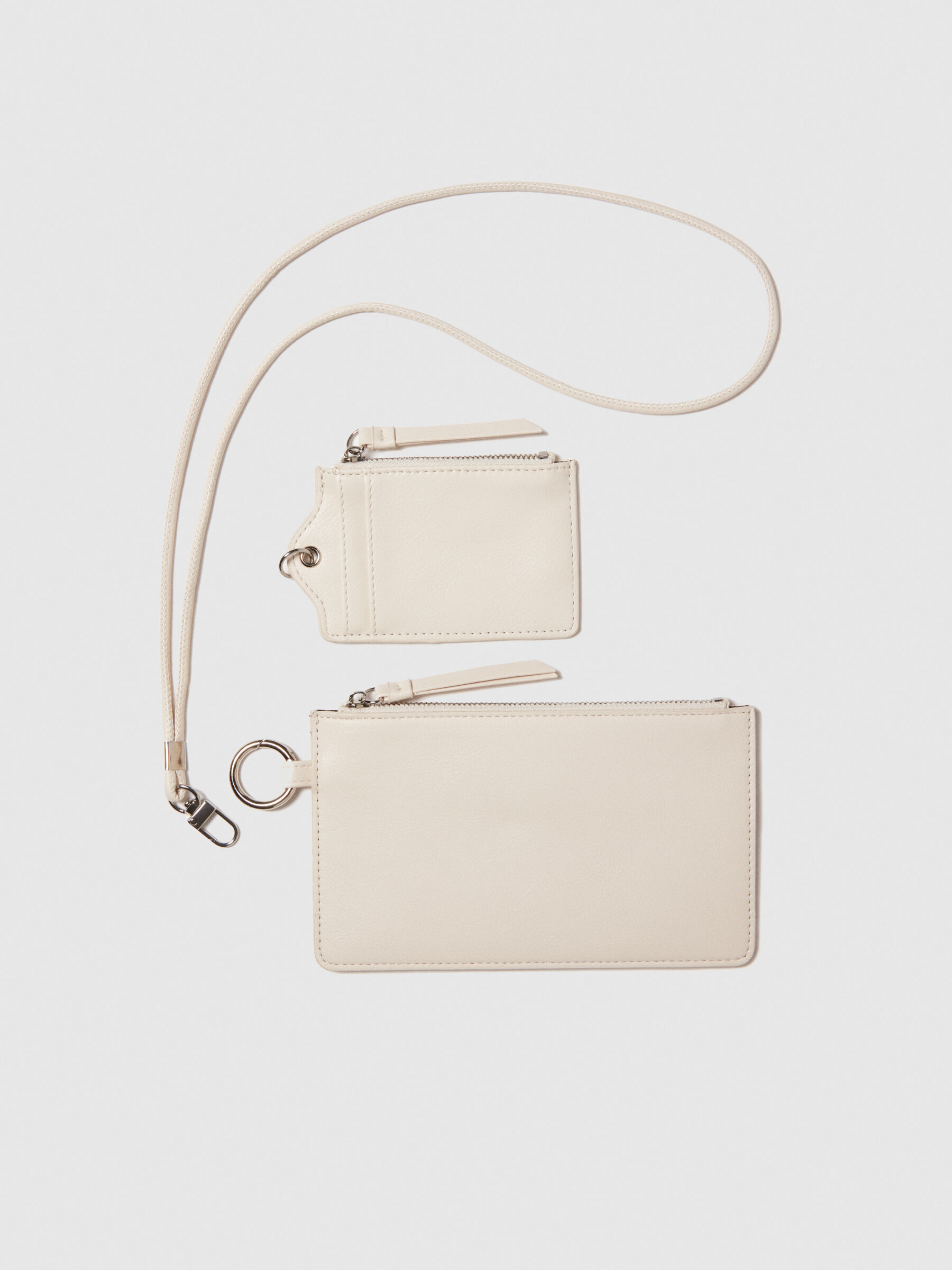 Cell phone holder with card holder, Creamy White - Sisley