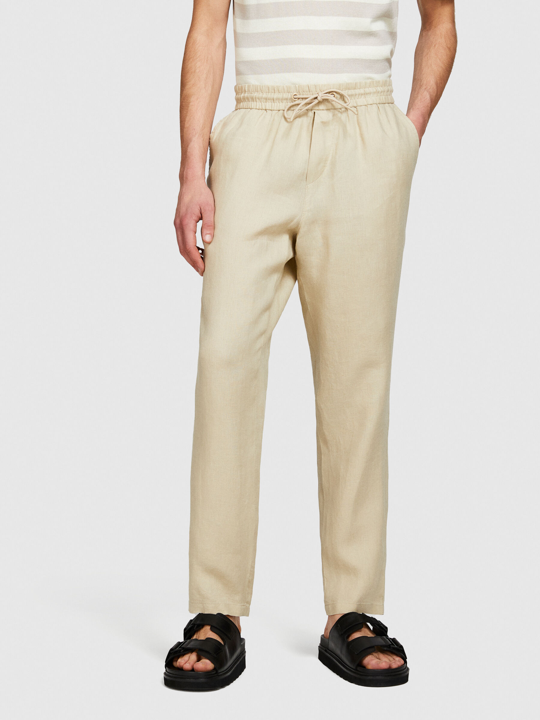 100 linen joggers Beige Sisley