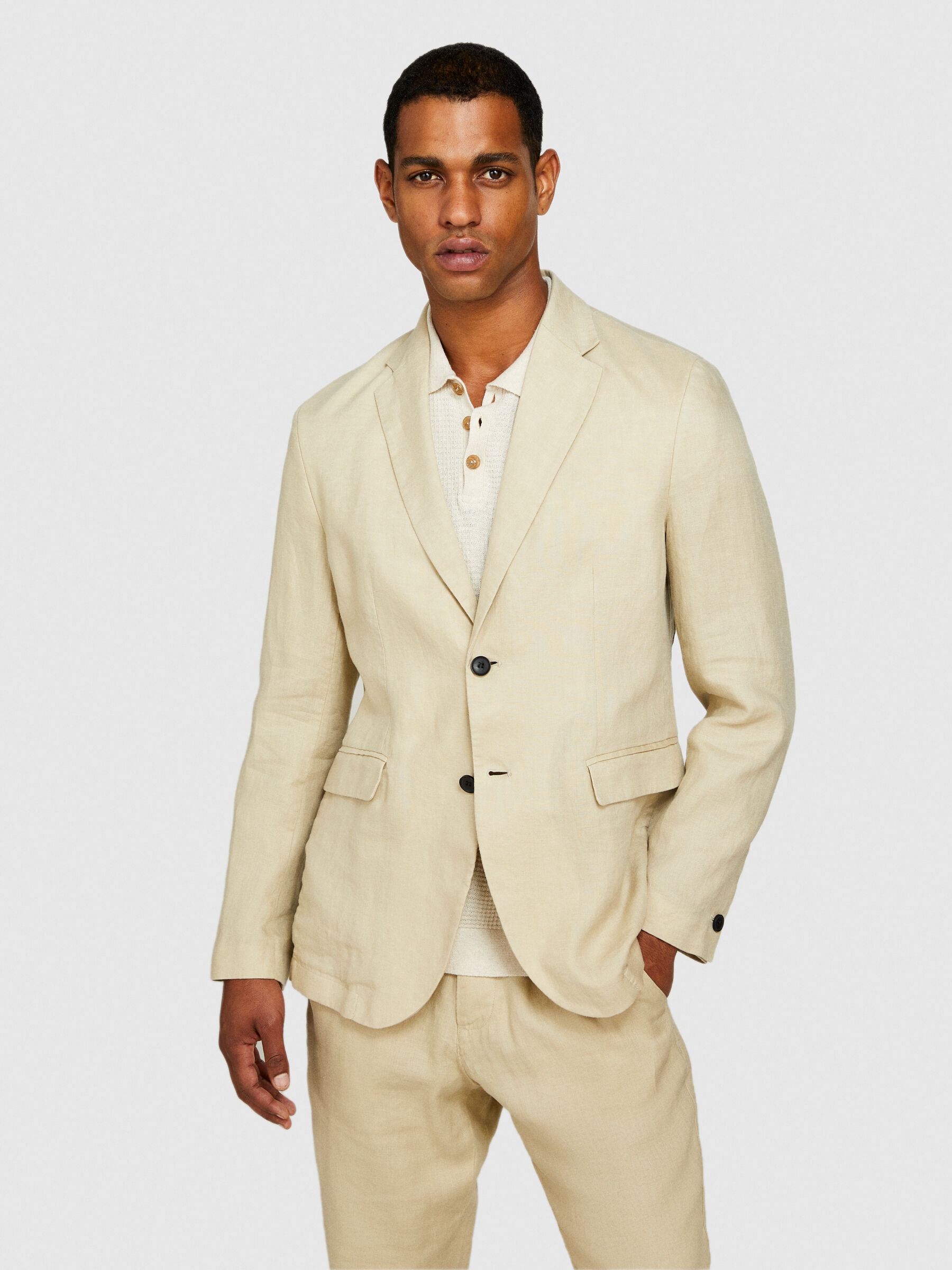 100 linen blazer Beige Sisley