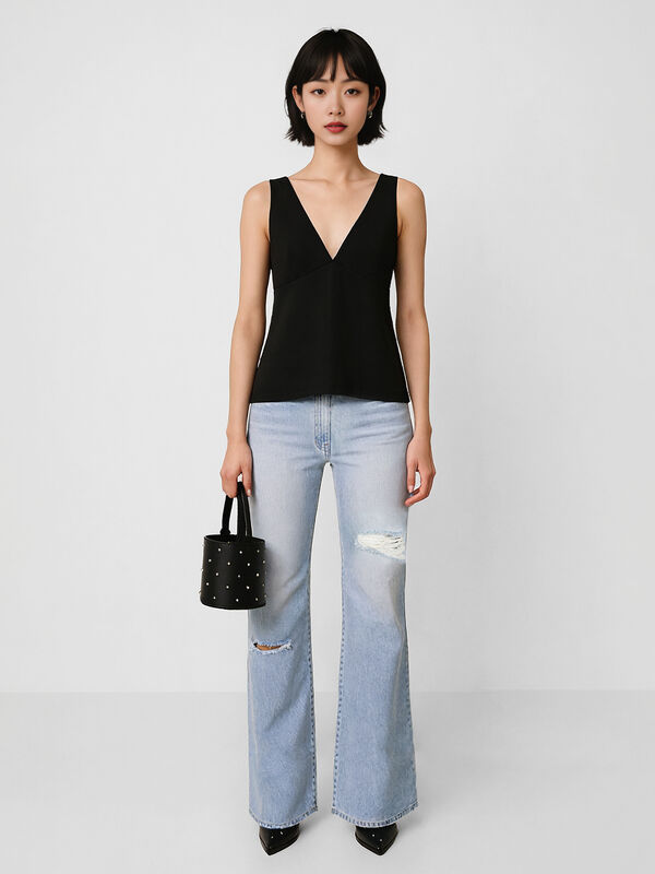 Black elegant top - sisley k top | Sisley K