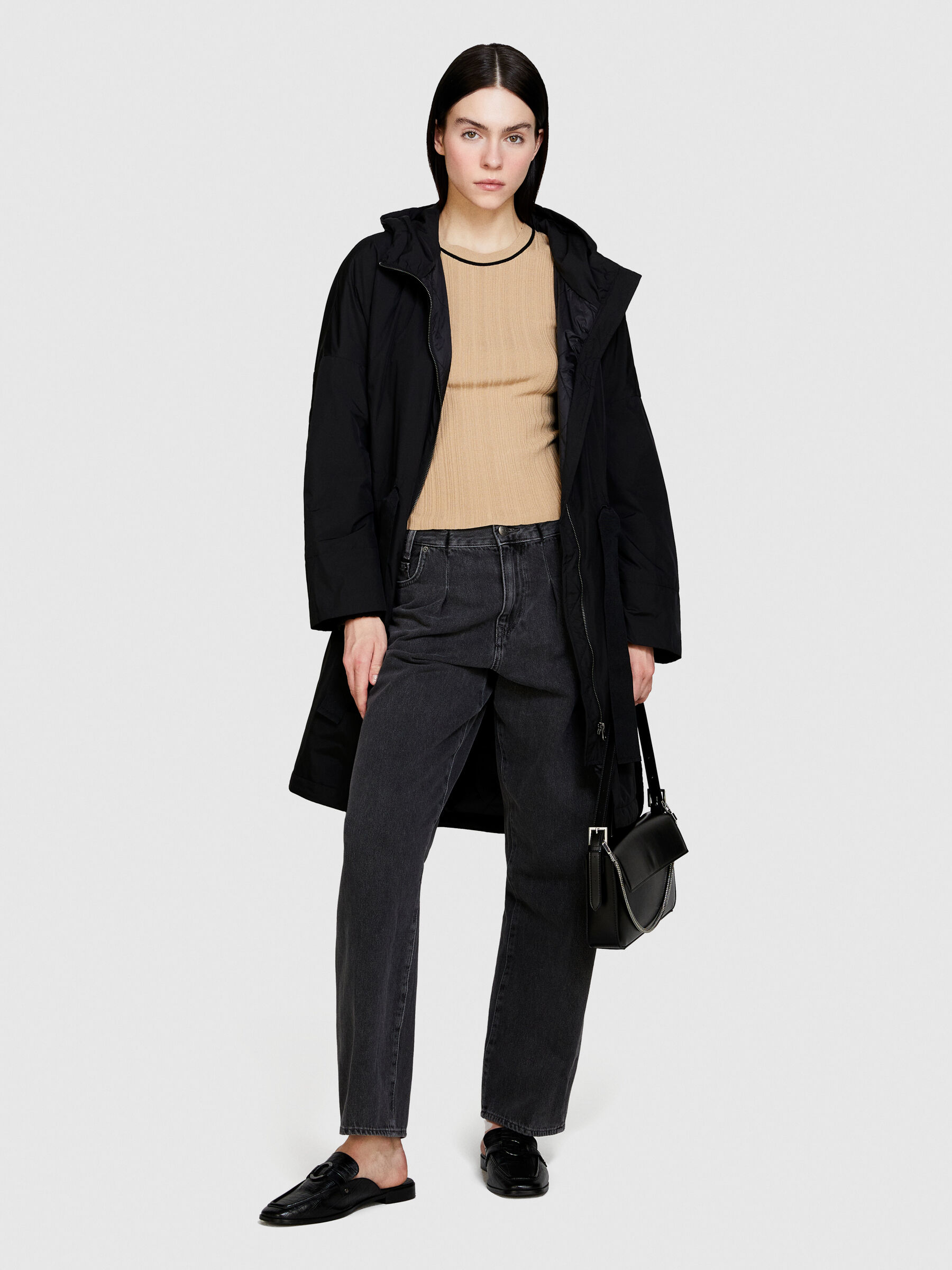 Oversized fit padded parka Black Sisley