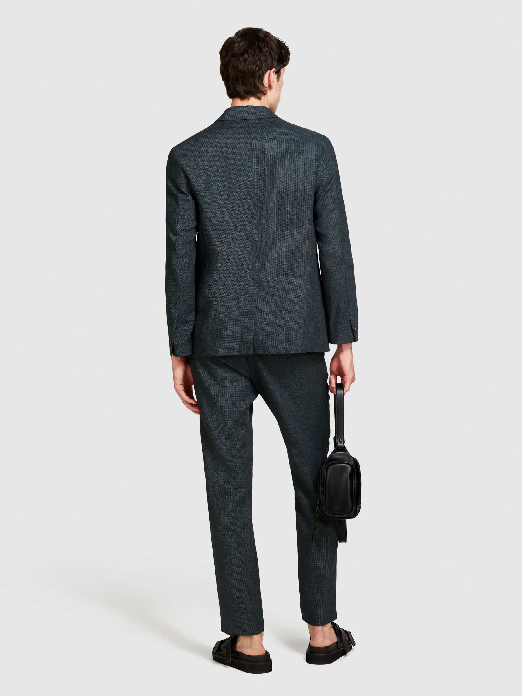 スーツ BEVAN UP wide dark gray slacks Dark Grey Straight Leg Pants in Pure S120's Wool Flannel