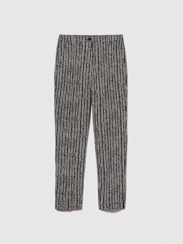 Printed cigarette trousers Printed cigarette trousers - women's skinny fit trousers | Sisley