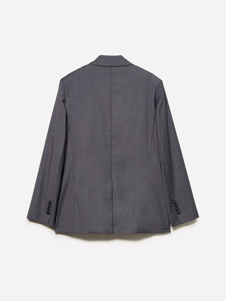 Gray blazer with buckle - women's blazers - Dark Gray | Sisley image number 6