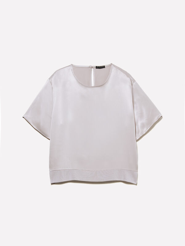 Gray satin blouse - women's blouses | Sisley