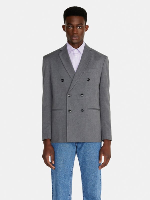 Relaxed fit double-breasted jacket Men