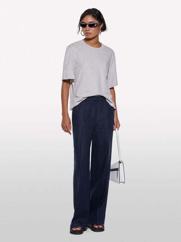 Gray cropped t-shirt Gray cropped t-shirt - women's short sleeve t-shirts | Sisley