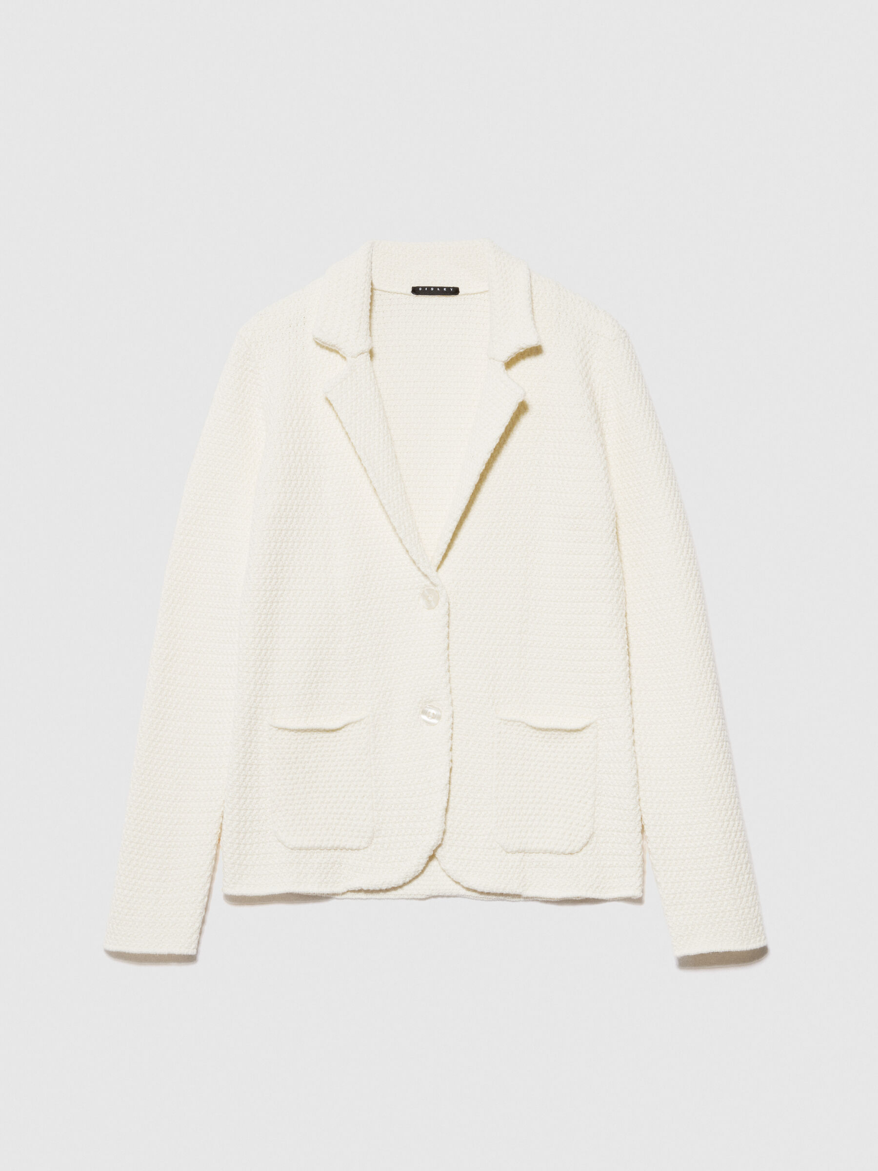 Womens white knit blazer top