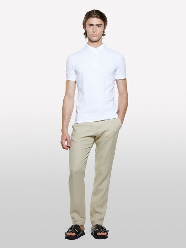 White polo 100% cotton polo - men's polos | Sisley
