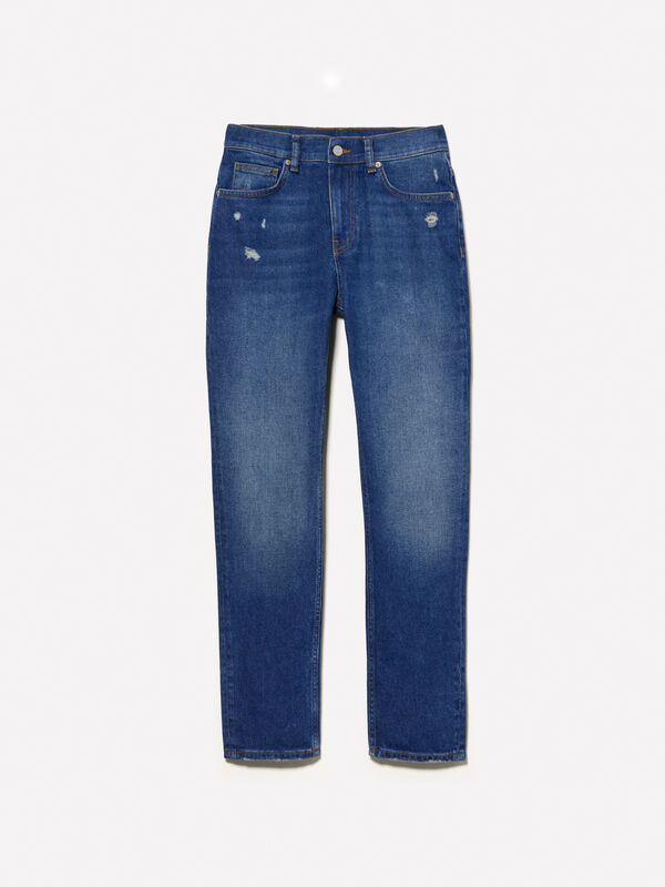 Blue slim fit 70 style jeans - women's slim fit jeans | Sisley