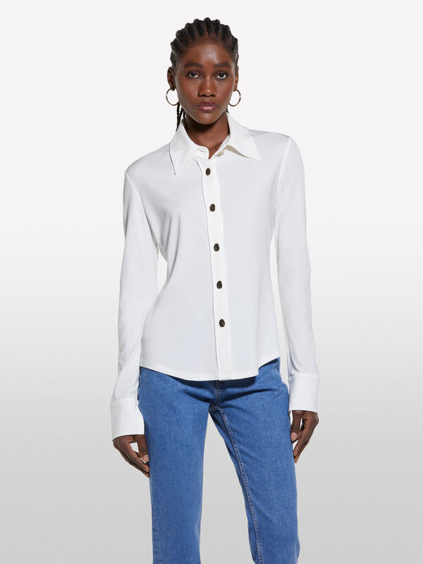 Cream white shirt - women's shirts | Sisley