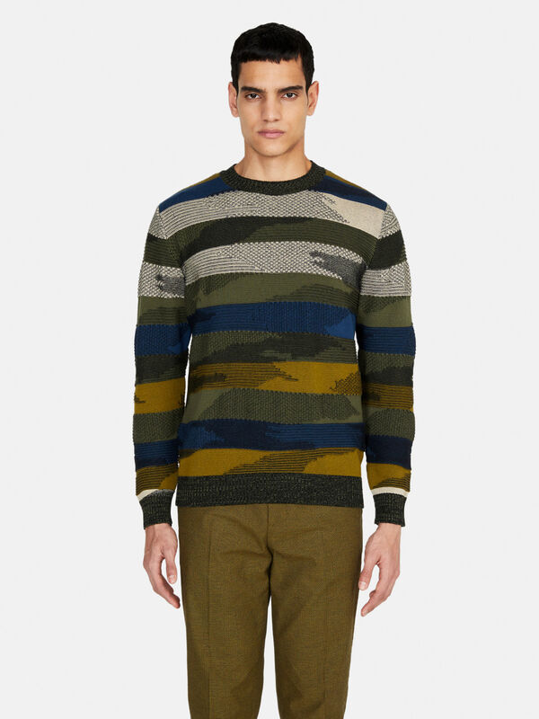 Camouflage sweater - men's crew neck sweaters | Sisley