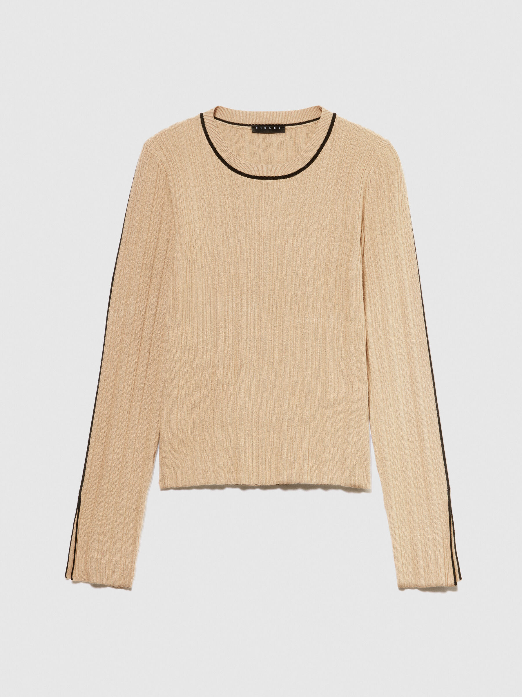 Slim fit ribbed sweater Women image number null