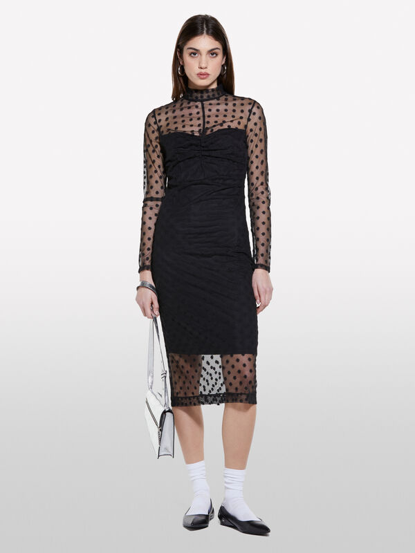 Tulle dress - women's midi dresses | Sisley