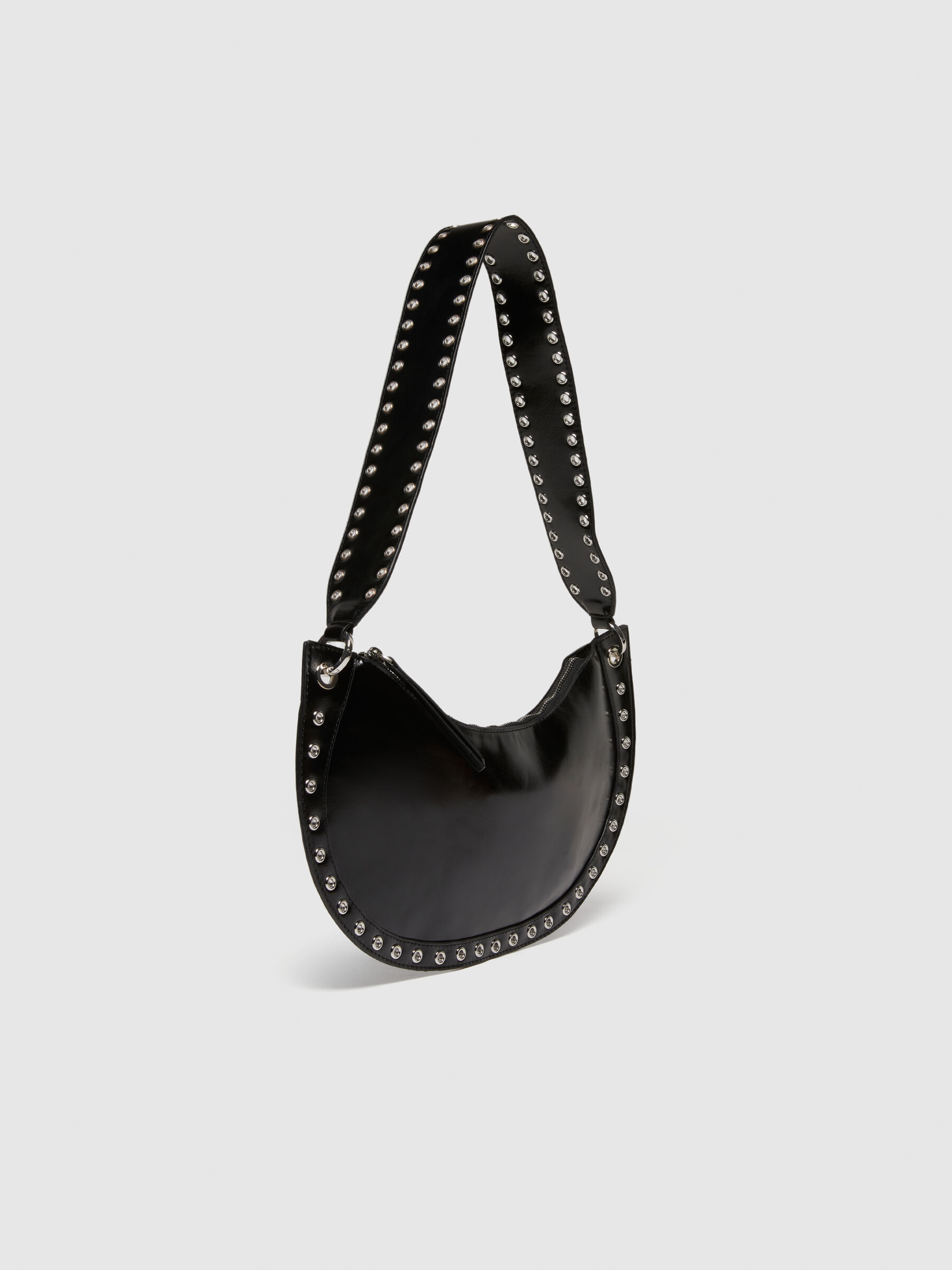 Glossy shoulder bag Black Sisley