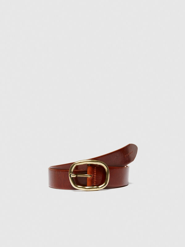 Low-hanging leather belt - women's belts | Sisley