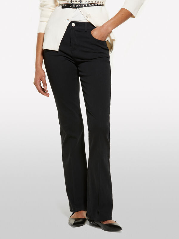Black flare fit trousers - women's flared trousers | Sisley