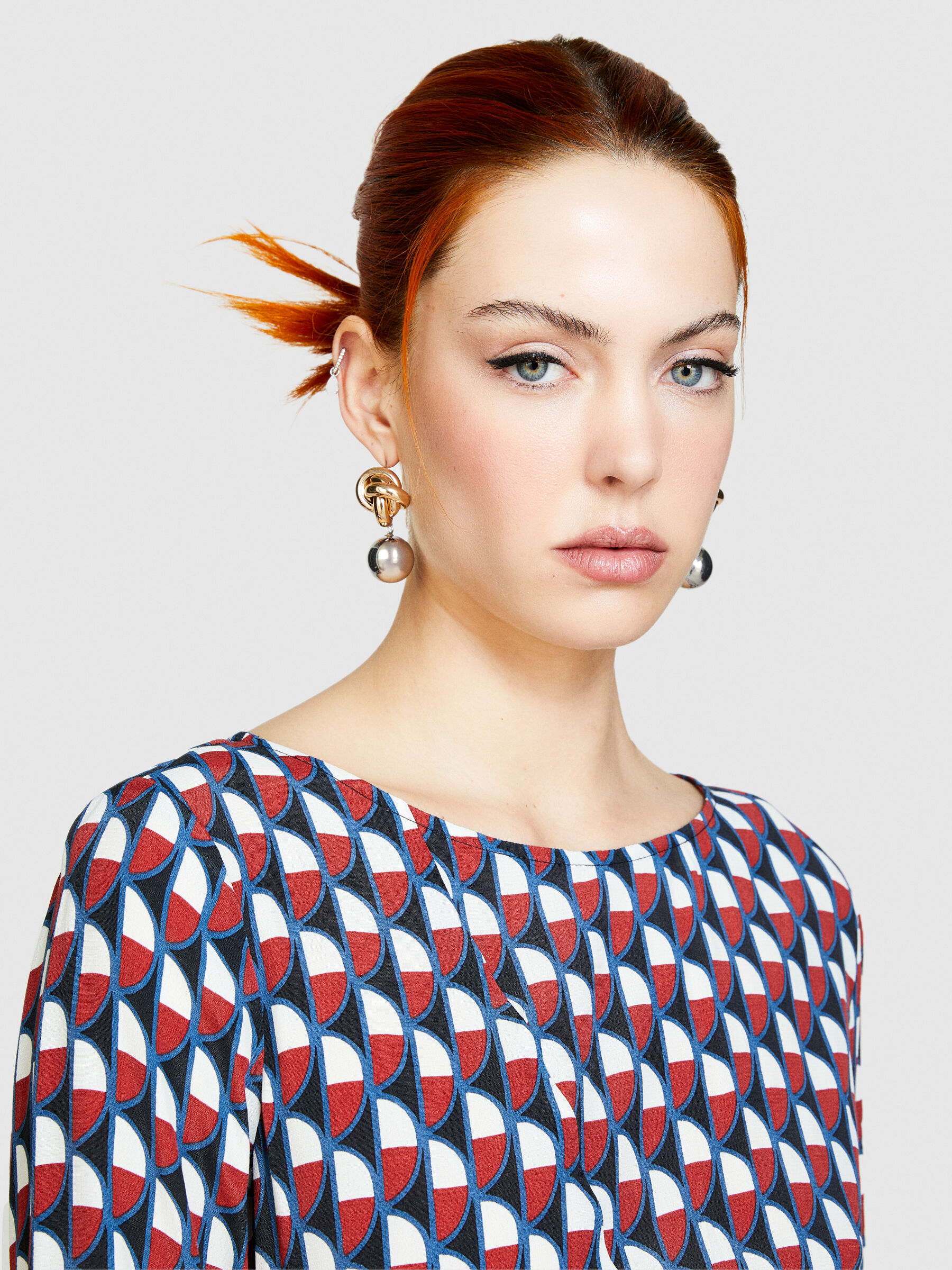 Long printed dress Women image number null