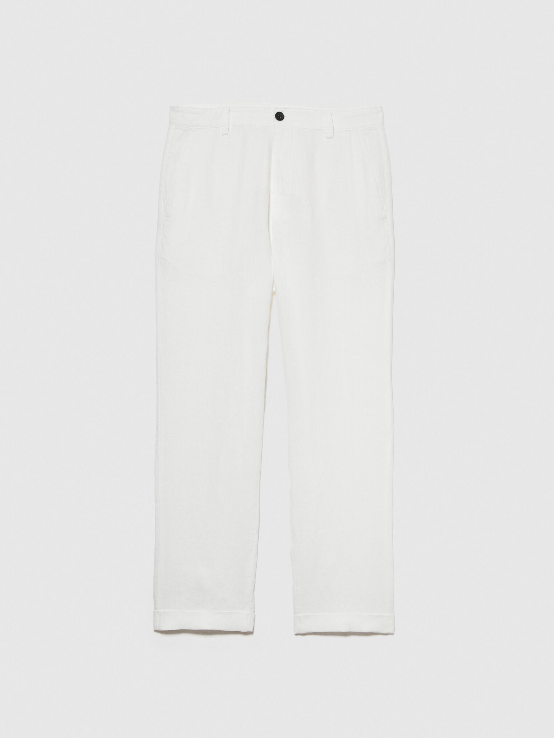 Regular fit trousers in 100% linen Men image number null