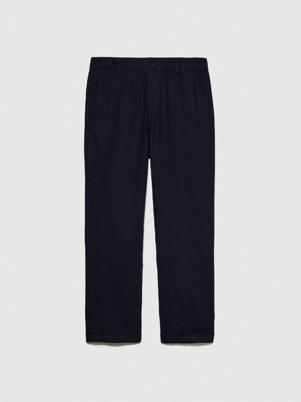 Regular fit trousers in 100% linen Men image number null
