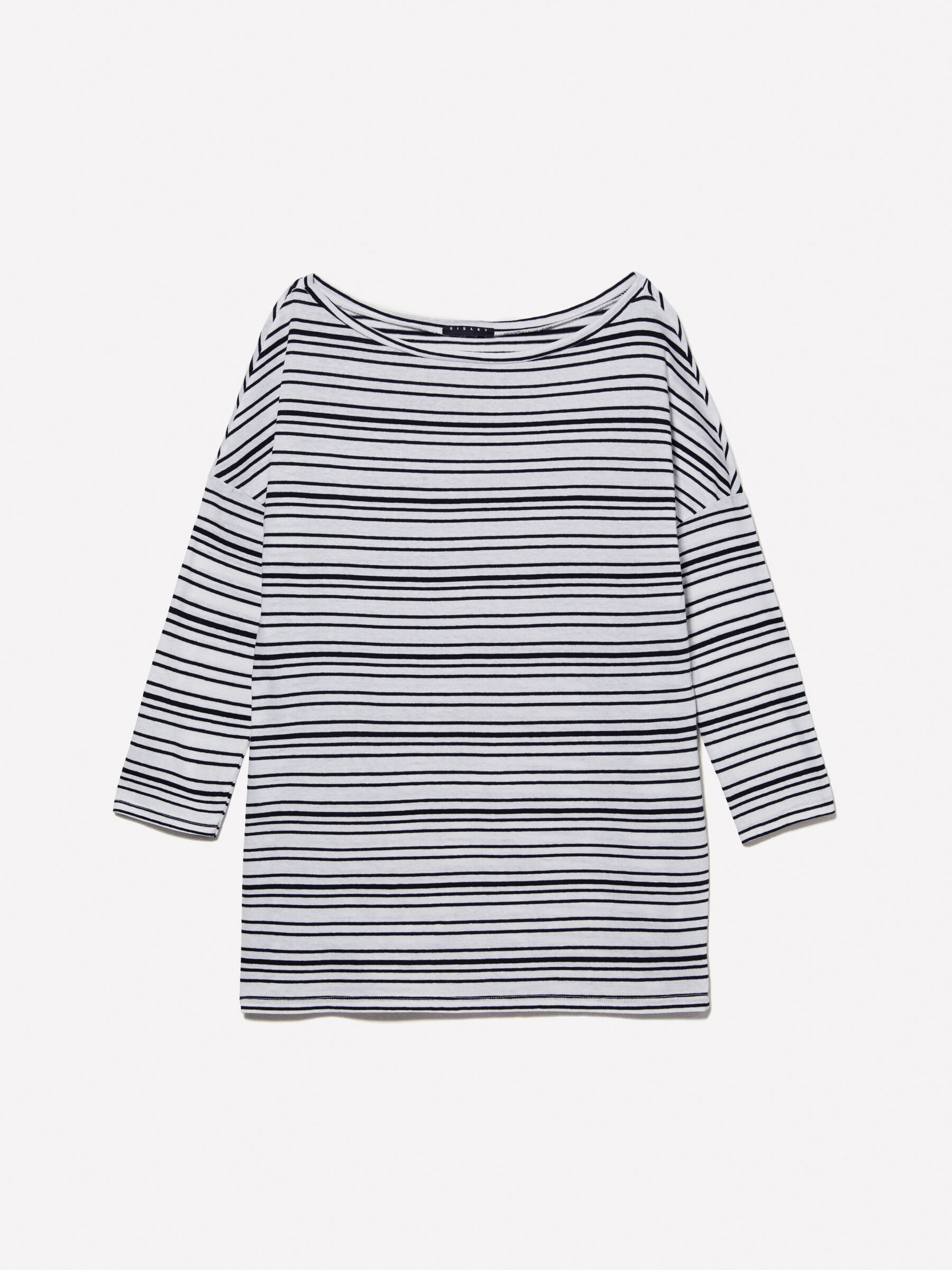 Striped t-shirt with boat neck Women image number null