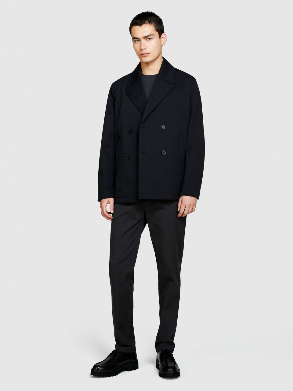 Double-breasted peacoat Men image number null