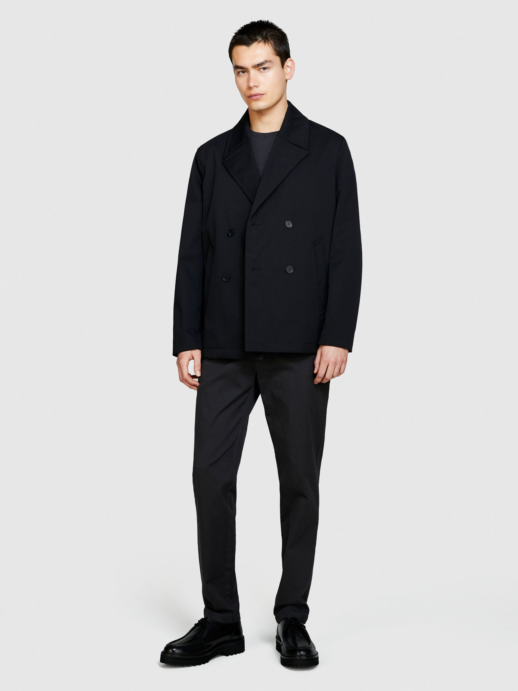 Double-breasted peacoat Men image number null