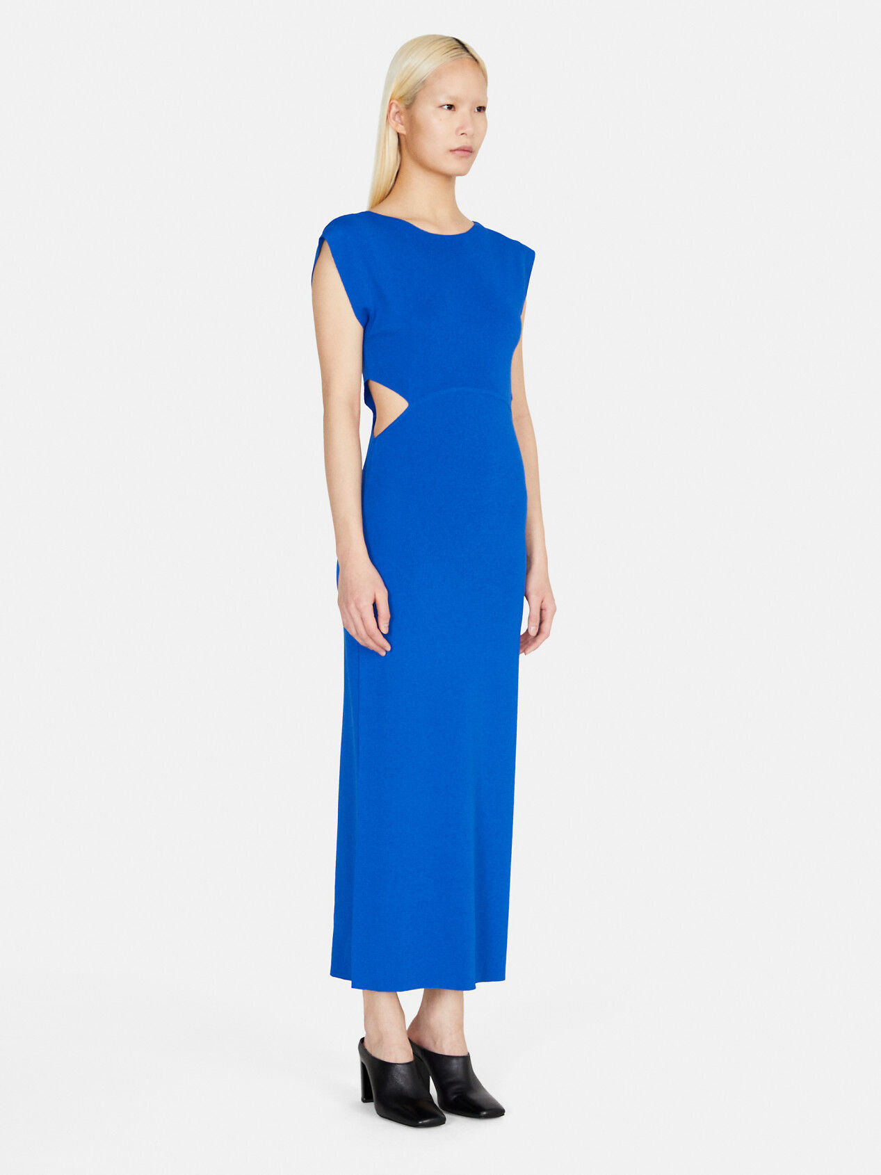 Blue form fitting dress discount