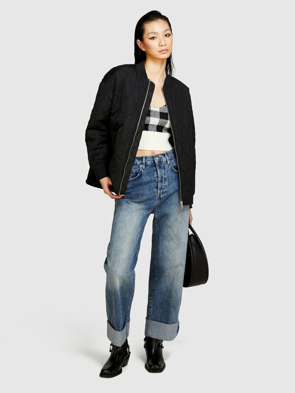 Baggy fit jeans with cuffs - women's relaxed fit jeans | Sisley