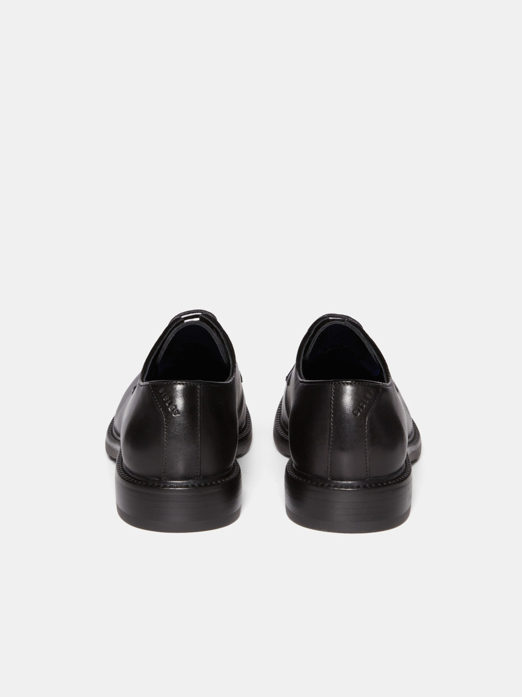 100% leather derby shoes, Black - Sisley
