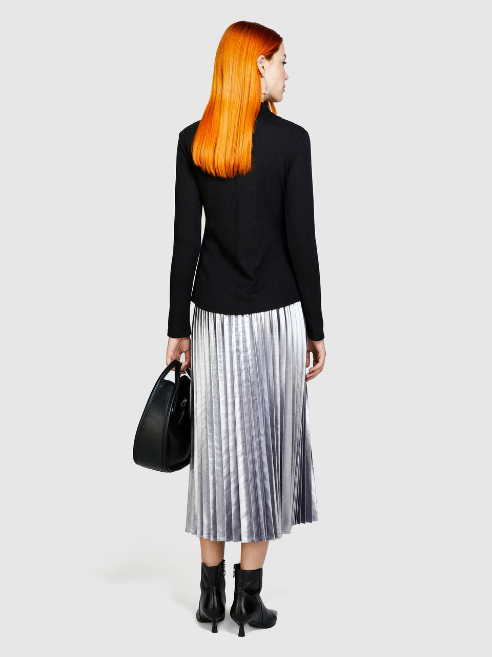 Glossy pleated skirt Women image number null